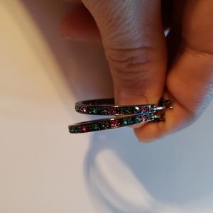 Gunmetal origami owl hoops earrings